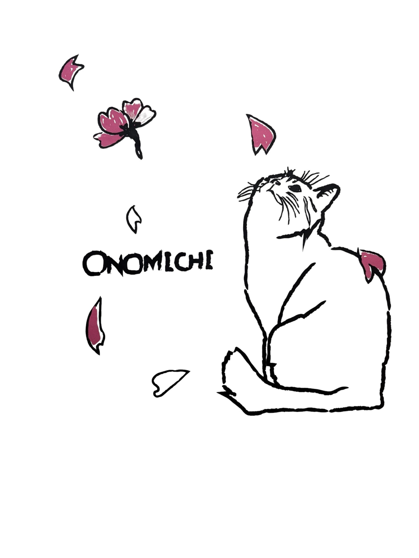 oruharuTシャツ 桜見上げ猫