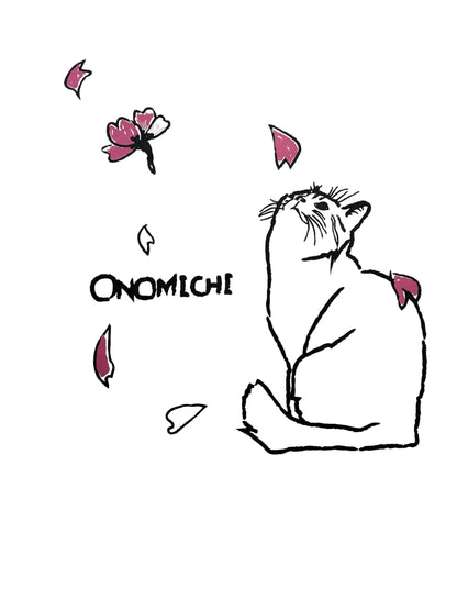 oruharuTシャツ 桜見上げ猫
